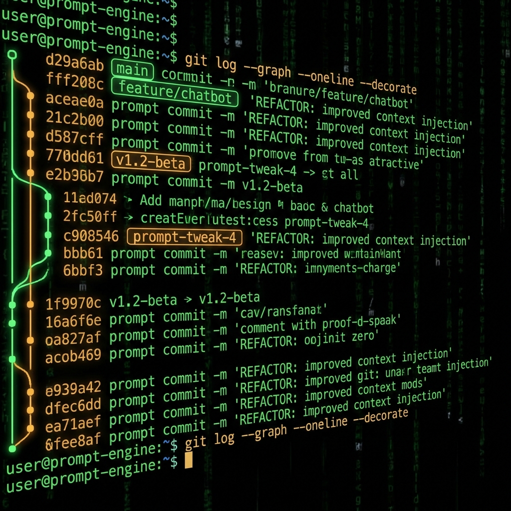 Screenshot of PromptGit (pvcs) - A local-first CLI tool designed to bring Git-like version control semantics to Prompt Engineering. T...